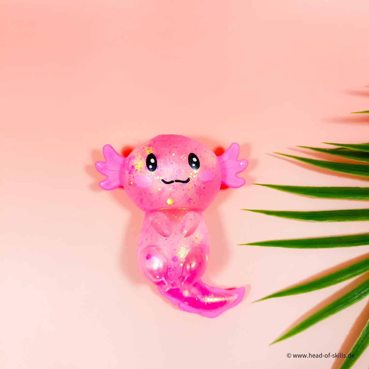 Squeeze Squishy Axolotl Glitter