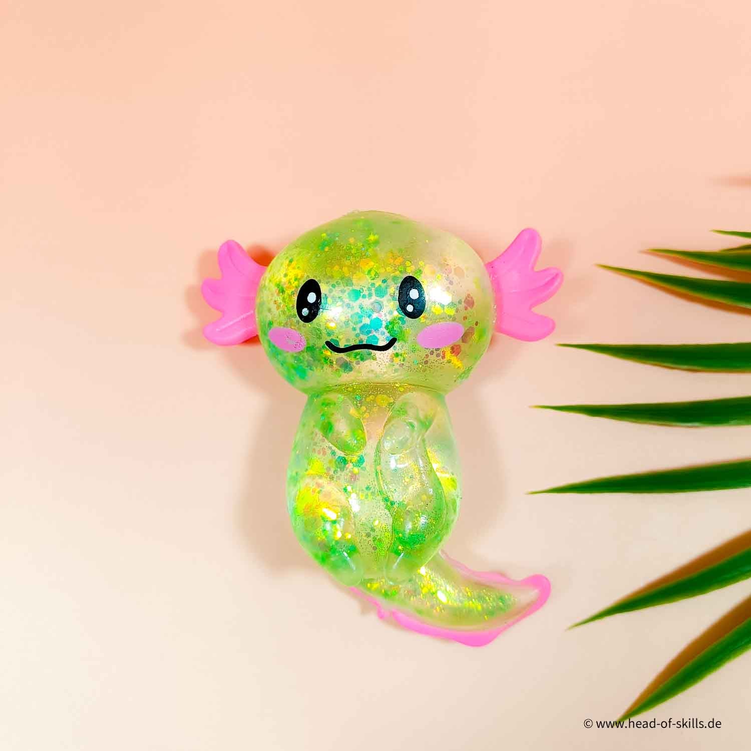 Squeeze Squishy Axolotl Glitter