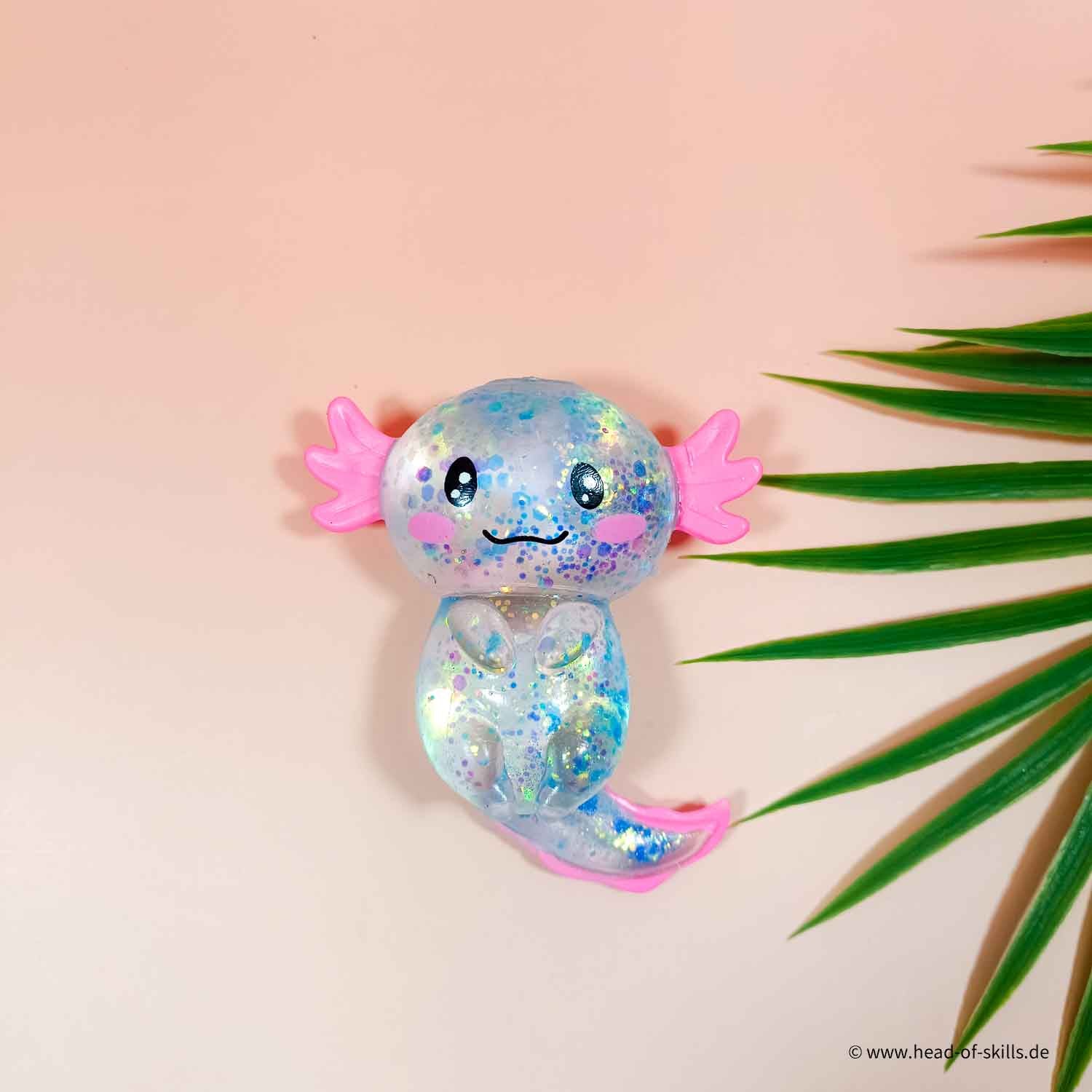 Squeeze Squishy Axolotl Glitter